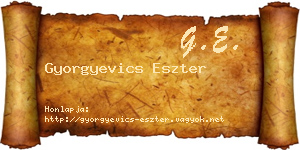 Gyorgyevics Eszter névjegykártya